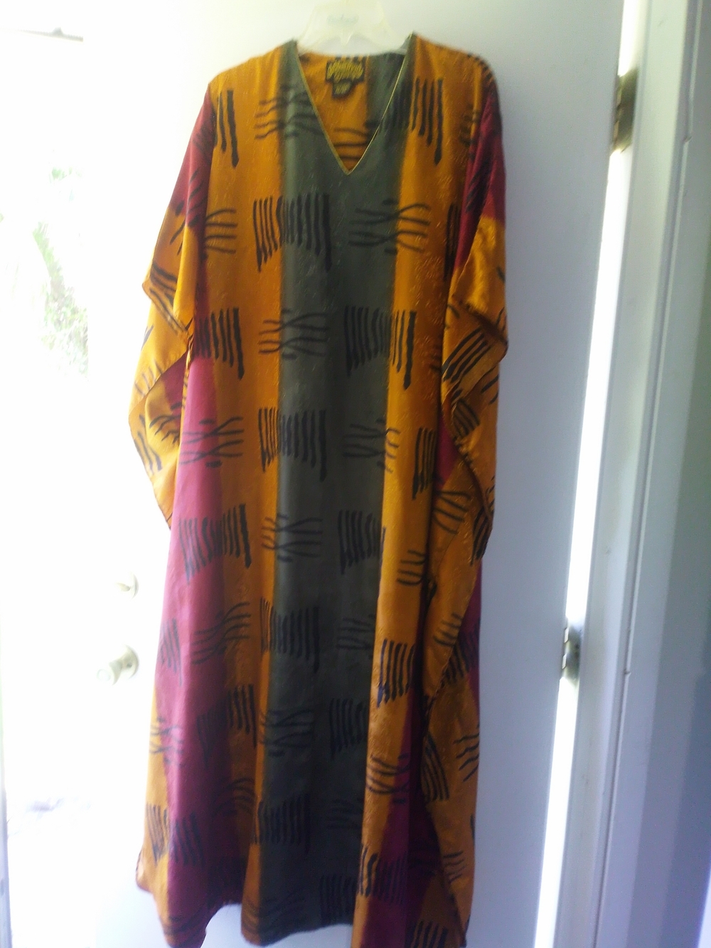 Mystique Boutique Multicolor Maxi Dress in Mustard, Olive & Burgundy
